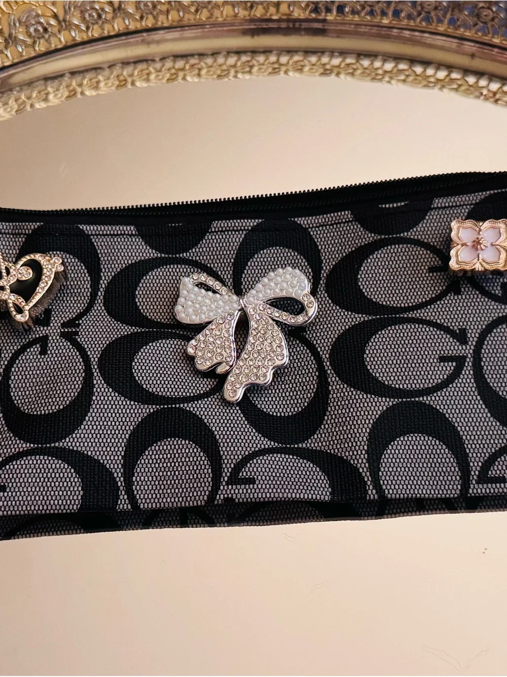 N/A embellished zipper